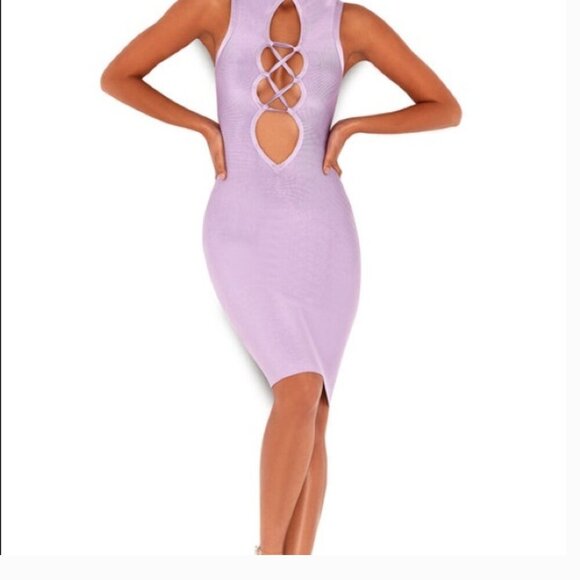 House of CB London Purple Lilac Lavender Harun Bandage Dress Small - Picture 4 of 9